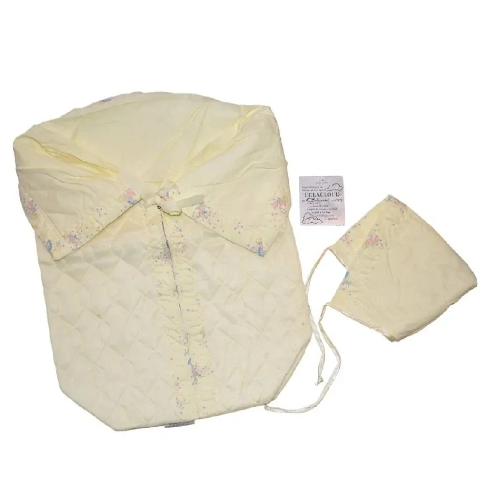 1970s Vintage‎ Baby Quilted Bunting Sleeper Bonnet Eastex Boxed